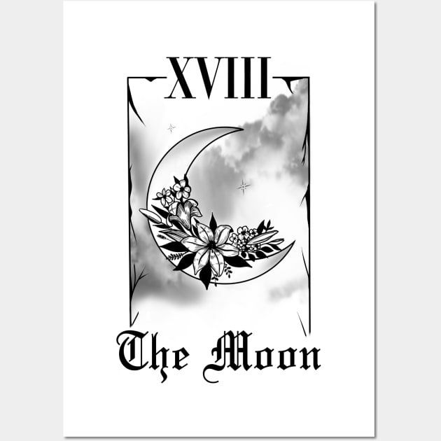 The Moon (W) Wall Art by tokyorosetattoo